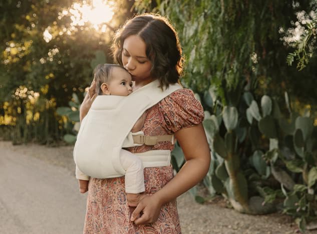 Ergobaby Embrace Baby Carrier Newborn to Toddler - Lightweight Ergonomic Baby Carriers - Cozy Essentials (7-25 Pounds), Ponte Knit, Canyon Clay