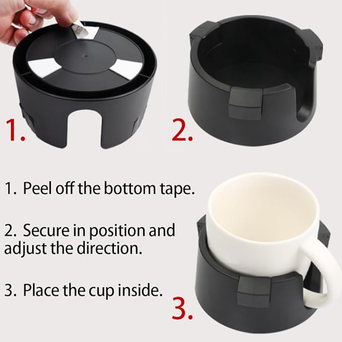 Desk Cup Holder & CupHolder for Bed - Universal Anti-Spill Adjustable Drink Caddy for Desk & Nightstand with Anti-Tip Base | Bedside Cup Holder & Bed CupHolder Pet-Proof Organizer for Office,Use
