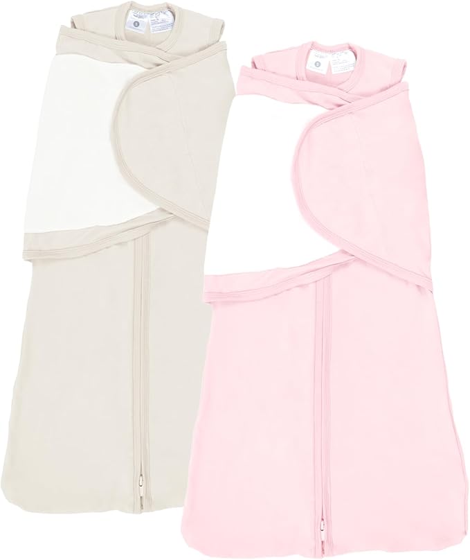 littogoose 2-Pack 0.5 TOG Newborn Sleep Sack, All-in-One Swaddle Wrap with Silent Velcro for Infants (0–3 Months)