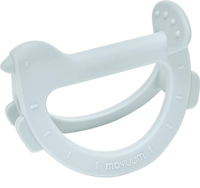 Moyuum Silicone Swing Bird Teether Toy | Made in Korea, Provides Teething Relief, Wrist Teether is Easy to Grip, Designed to Rock, Babies 3+ Months