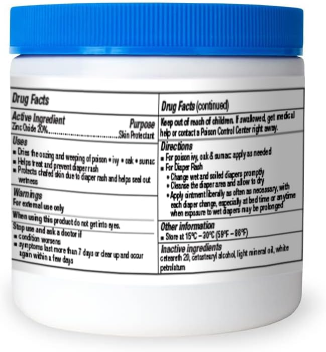 A+Health Healing Ointment Zinc Oxide 20%, Skin Protectant Barrier, 15 Oz Jar, Provides Relief and Treatment of Diaper Rash, Chafed Skin, Poison Ivy, Oak, Sumac for Adults and Babies