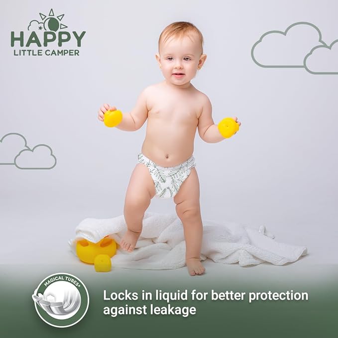Happy Little Camper Natural Flushable Wipes - Hypoallergenic Wet Wipes with Aloe Vera, Chamomile and Pomegranate Extract - Unscented Baby Wipes Safe for Sensitive Skin - 150 Count