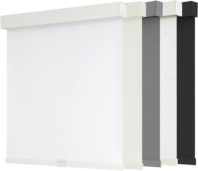 AOSKY Blackout Roller Shades Cordless Blinds for Windows, Free-Stop Shades with Valance, Thermal Insulated Fabric, UV Protection, Natural Woven Blinds for Home and Office (45" W x 72" H, White)