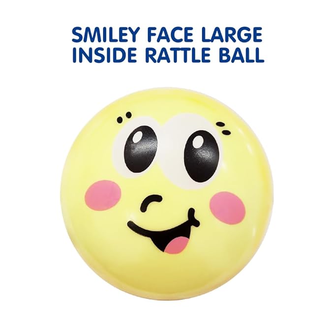 WEofferwhatYOUwant Baby Teether – Large Sensory Play Ball with Pastel Rattle – Easy Grip for Infants – Promotes Motor Skills & Tummy Time – BPA-Free, Safe Baby Toy for 0-6 Months
