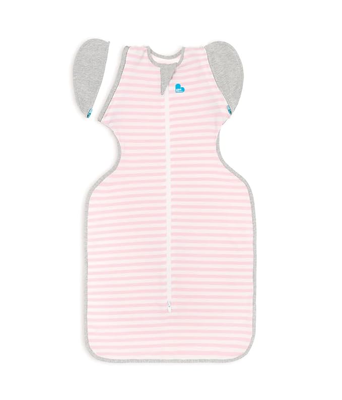 Love to Dream Swaddle Up, Transition Bag, 1.0 TOG, 13-19lbs, Patented Zip-Off Wings, Help Baby Transition from Being Swaddled to Arms-Free When Showing Signs of Rolling, Stripes Pink