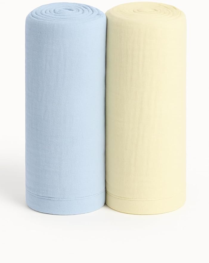 Soft 100% Cotton Swaddles for Newborns, 2- Pack - Large, Breathable Baby Blanket - Versatile, Durable Muslin Swaddle Blankets - Perfect Newborn Essentials