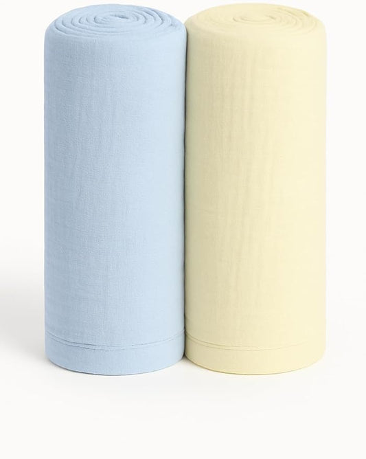 Soft 100% Cotton Swaddles for Newborns, 2- Pack - Large, Breathable Baby Blanket - Versatile, Durable Muslin Swaddle Blankets - Perfect Newborn Essentials