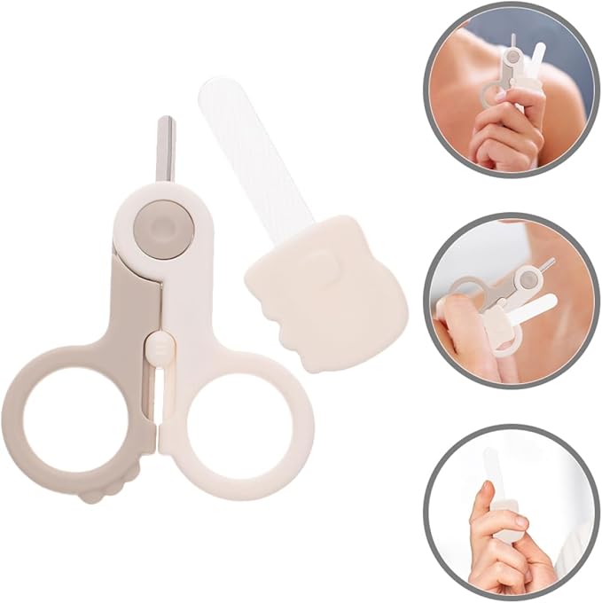 Baby Nail Scissors Set for Newborns 2-Piece Safety Fingernail Trimmer Kit Rounded Tip for Infant Use Travel-Friendly Nail Care Tools