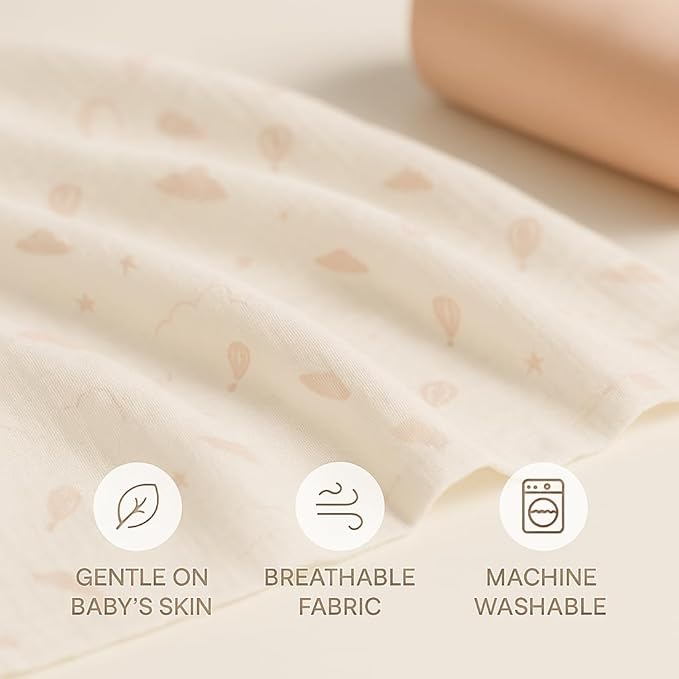 Soft 100% Cotton Swaddles for Newborns, 2- Pack - Large, Breathable Baby Blanket - Versatile, Durable Muslin Swaddle Blankets - Perfect Newborn Essentials