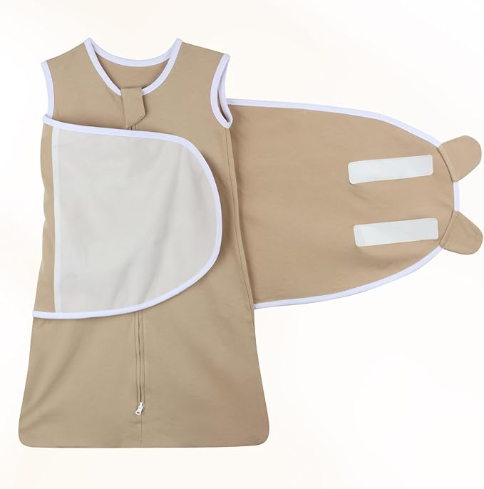Baby Swaddle for Newborn Sleep Sack 3-6 Months, 2-Pack Transition Swaddle Arms Up/In/Out with 2-Way Zipper 100% Cotton 0.8 Tog Baby Transitional Sleep Swaddles for Boy Girl (Medium 14-20lbs)