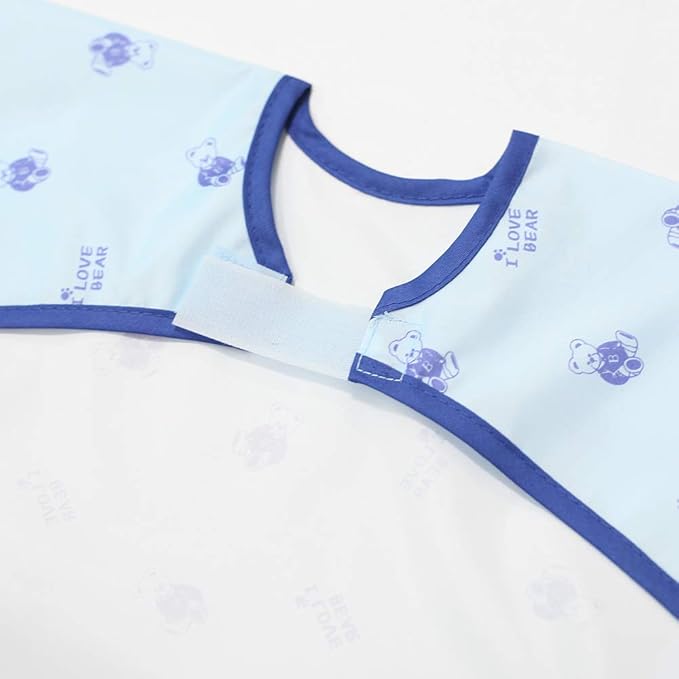 Plie Long Sleeve Waterproof Bib for Toddlers – Soft Feeding Smock for Baby Mealtime, Self-Feeding, BPA-Free, Easy Clean