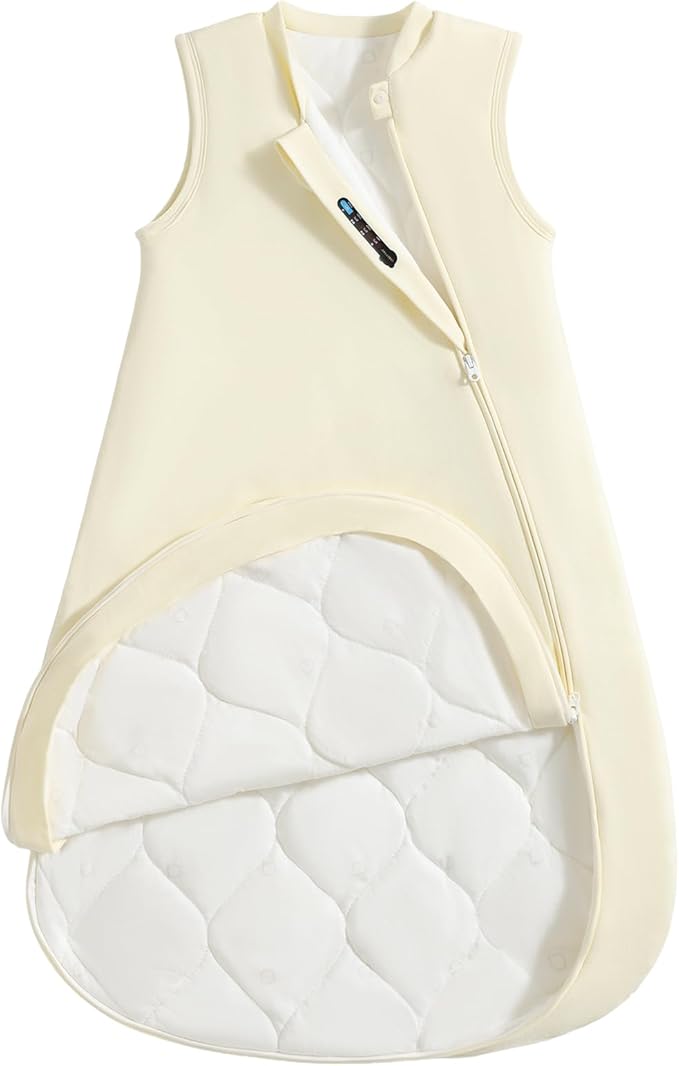 usbettas 1.0 Tog 2.5 Tog Baby Sleep Sack, 100% Cotton Baby Sleeping Bag 3-24M, 2-Way Zipper Baby Wearable Blanket