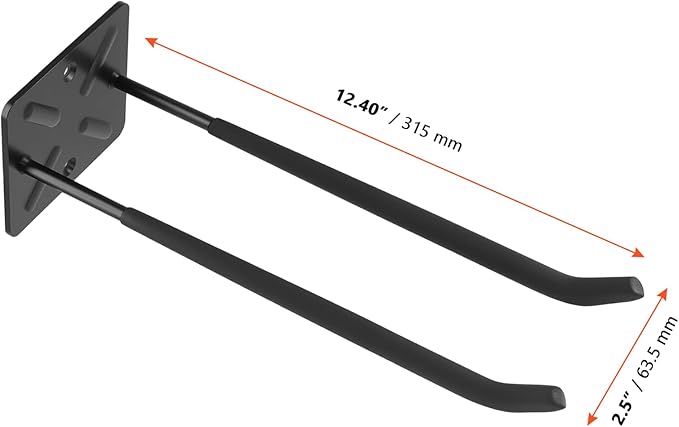 SINJEUN 6 Pack 12.4 Inch Garage Storage Hooks, Heavy Duty Garage Hooks Garage Wall Organizer for Car Tires, Ladders, Chairs, Ropes, Power Tools, Garden Tools, Black