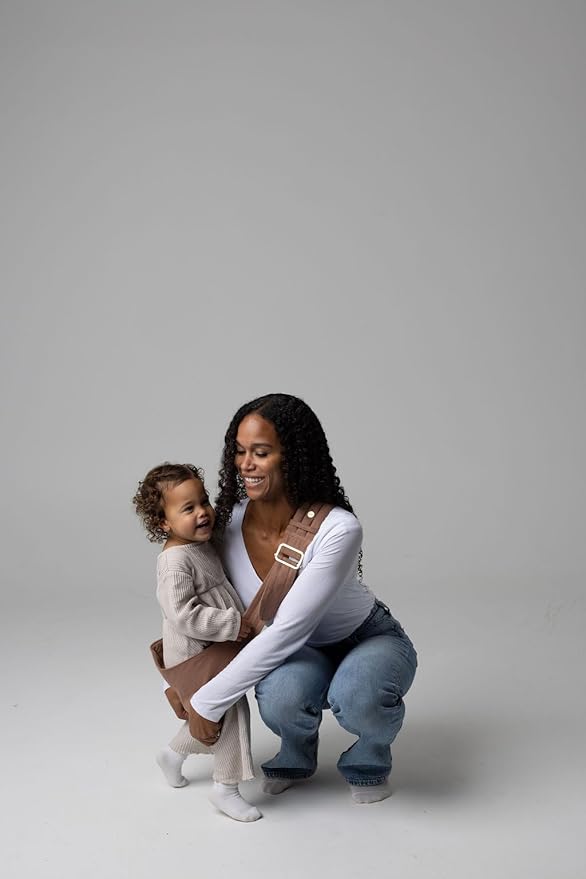 Mabē Monarch Toddler Sling Carrier – Ergonomic Hip Carry Support for Toddlers – Adjustable and Breathable Sling for Easy Up/Down & Comfortable Holding (16–45 lbs, Mocha)
