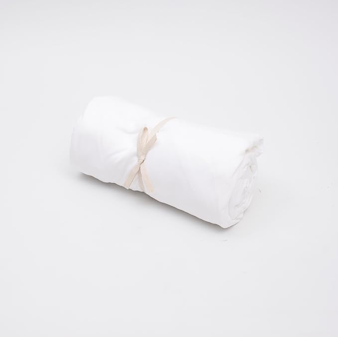 100% Cotton Fitted Sheet Only - Deep Pocket up to 16inch - All-Around Elastic - T-Shirt Fabric Jersey Knit - Extra Soft - Easy Fit - All Season - Comfy (White, Twin XL)