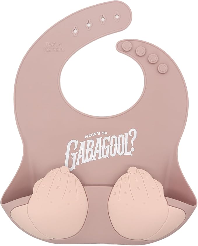 Teasin' Teethers Funny Italian Silicone Baby Bib with Pocket Food Catcher for Toddlers and Infants Funny Baby Bib Gift