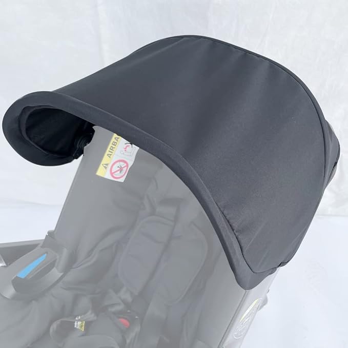 Replacement Canopy & Seat Cushion Set Compatible with Doona+ Car Seat Stroller - Sunshade Cover & Textile Fabric Accessories - Breathable, Machine Washable (Black&Beige)