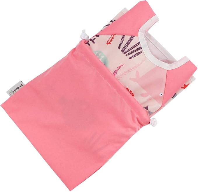 Hi Sprout Infant Toddler Baby Waterproof Sleeved Bib, Bib with Sleeves&Pocket, 6-24 Months