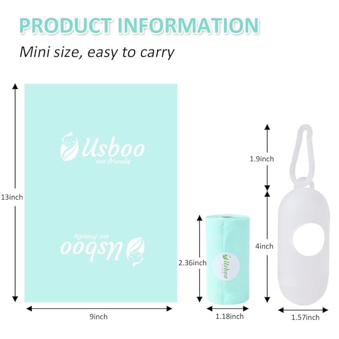 Diaper Bags Disposable for Baby, 20 Refill Rolls/300 Bags Waste Bags with Dispenser, Convenient and Quick Diaper Disposal, Rainbow