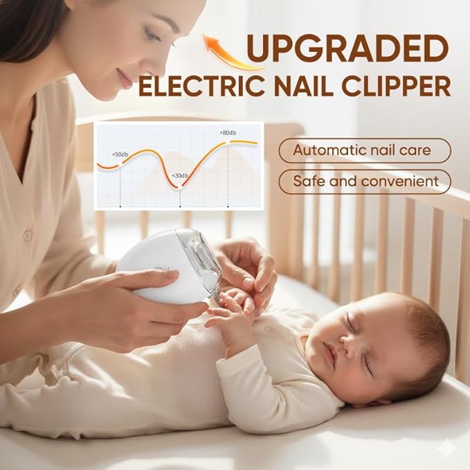 2026 Saker Electric Automatic Nail Clipper & Trimmer|3-in-1 Rechargeable Nail Grinder with LED Light & 3 Speeds|Gentle for Toenails&Fingernails|Ideal for Seniors, Adults & Babies (2PC)