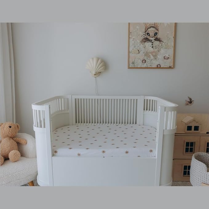 Dreamology Crib Sheets Cotton,2 Pack,Soft,Standard Crib Sheets,100% Cotton Crib Sheet,for Boy,Girl, Baby Mattress Sheets and Toddler Bed Sheets, 28x52 Crib Mattress Sheets | Brown and Flowers