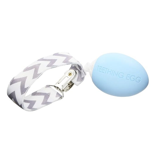 The Teething Egg Baby Teether – Freezable Teething Toy for Babies 3–6 Months up to 18 Months – Made in USA, Food-Grade TPE, Blue