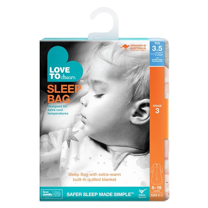 Love to Dream Extra Warm Baby Sleep Bag, Super Soft Temp Regulating Sleeping Sack, 3.5TOG Warm Wearable Blanket, 6-18 M, Pink