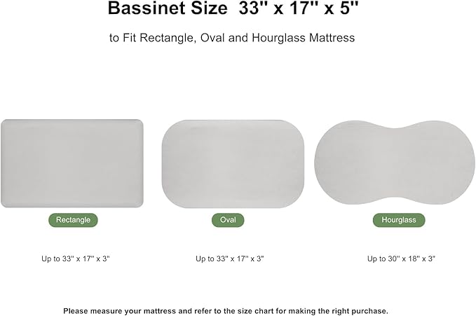 PET REJOIR Muslin Bassinet Sheet for Baby Boy and Girl-2 Pack 17"x 33" Soft Bedside Bassinet Sheets Fitted for Rectangle, Round, Oval, Hourglass Mattress-Neutral Olive Green & Beige