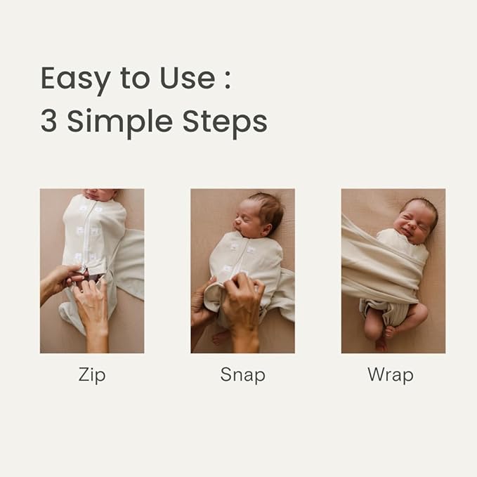 embé 2-Way Starter Baby Swaddle, 6-14 lbs, Newborn Swaddle Sack 0-3 Months, Zip Swaddle 0-3 Months Baby Swaddles Wrap, Hip Healthy, Infant Swaddle - Cocoa