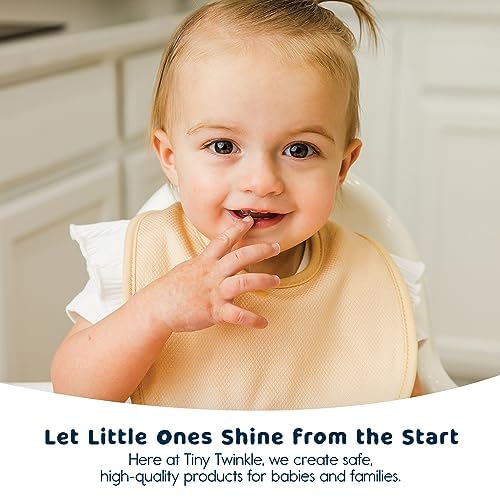 Tiny Twinkle 8 Pack Baby Bibs for Drooling and Teething – Waterproof & Absorbent Bibs for Baby Girl & Boy, Machine Washable Infant Bib Set for Newborns and Toddlers (Girl Macaron 8-Pack)