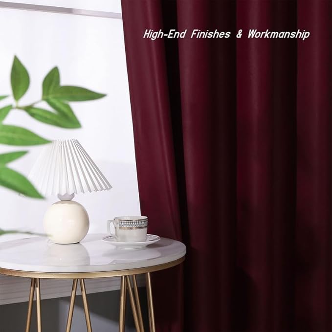 Extra Long Blackout Curtains - 2 Story High Living Room Drapes - Tall Curtains for High Ceiling or Long Window - 144 156 168 192 204 216 240 Inch 12ft-20ft Length(1 Panel,Burgundy, 52″x168″)