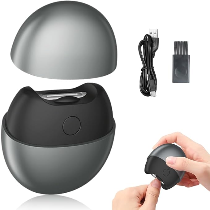 3 in 1 Electric Automatic Nail Clipper with Light, 2026 New 2 Speeds, Magnetic Cover, Nail Scraps Storage, USB Rechargeable, Safety Electric Fingernail Trimmer for Kids, Adult, Seniors, Men (Grey)