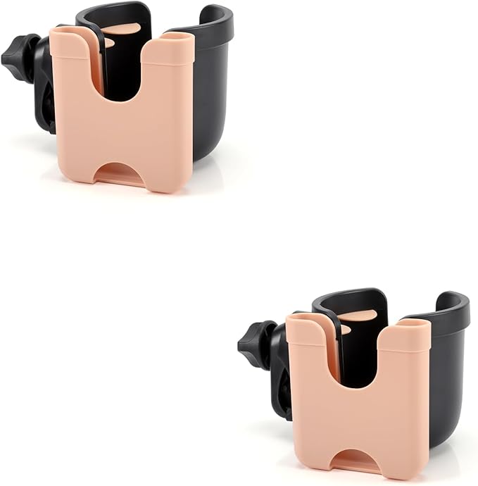 Accmor Stroller Cup Holder with Phone Holder, Bike Cup Holder, Universal Cup Holder for Uppababy Nuna Doona Strollers, 2-in-1 Cup Phone Holder for Stroller, Bike, Wheelchair, Walker, Scooter