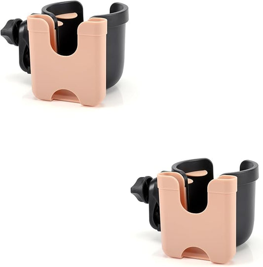 Accmor Stroller Cup Holder with Phone Holder, Bike Cup Holder, Universal Cup Holder for Uppababy Nuna Doona Strollers, 2-in-1 Cup Phone Holder for Stroller, Bike, Wheelchair, Walker, Scooter