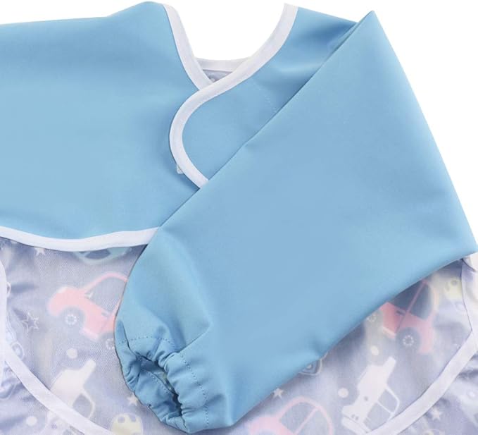 Hi Sprout Infant Toddler Baby Waterproof Sleeved Bib, Bib with Sleeves&Pocket, 6-24 Months
