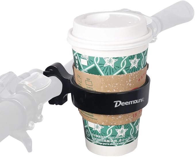 Premium Aluminium Bike Handlebar Cup Holder - Secure, Stylish, and Versatile, Baby Strollers Available (A Cup Holder-Black)