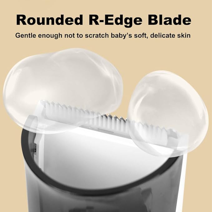 Baby Hair Clipper with Hair Collection Chamber - Low Noise, R-Rounded Blade, Ceramic Blade, Safe for Newborns & Toddlers | Electric Hair Trimmer for Baby Haircut