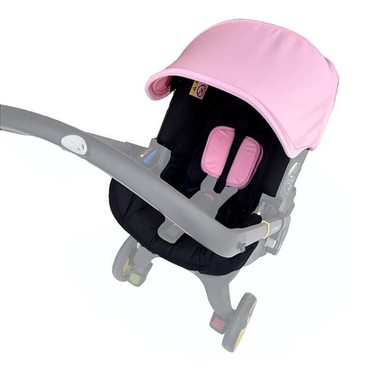 Replacement Canopy & Seat Cushion Set Compatible with Doona+ Car Seat Stroller - Sunshade Cover & Textile Fabric Accessories - Breathable, Machine Washable (Pink Black)