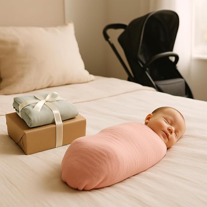 Soft 100% Cotton Swaddles for Newborns, 2- Pack - Large, Breathable Baby Blanket - Versatile, Durable Muslin Swaddle Blankets - Perfect Newborn Essentials
