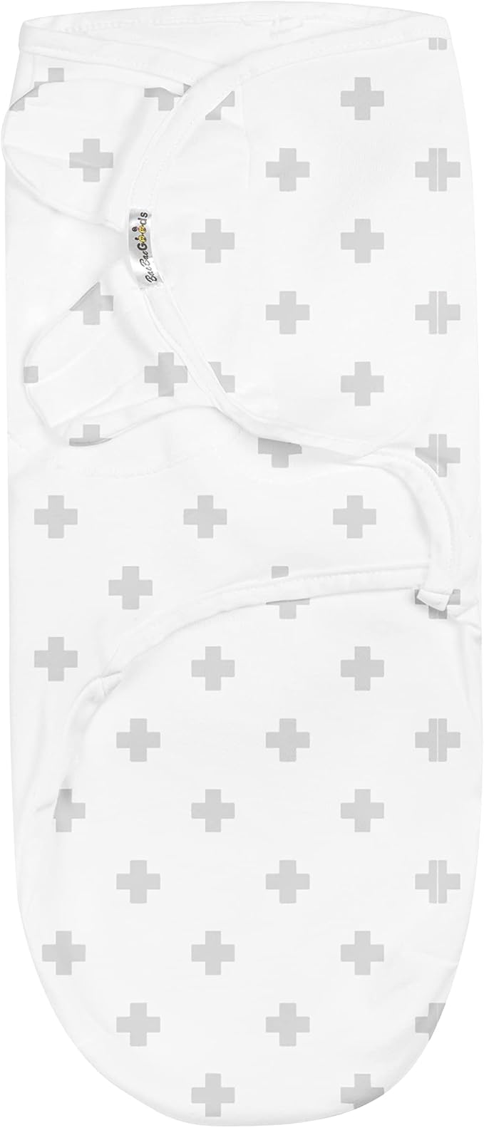 BaeBae Goods Swaddle Blanket, Adjustable Infant Baby Swaddling Wrap Set of 4, Baby Swaddling Wrap Blankets for Boys and Girls Made in Soft Cotton (0-3 Months, Grey/Green Chevron)