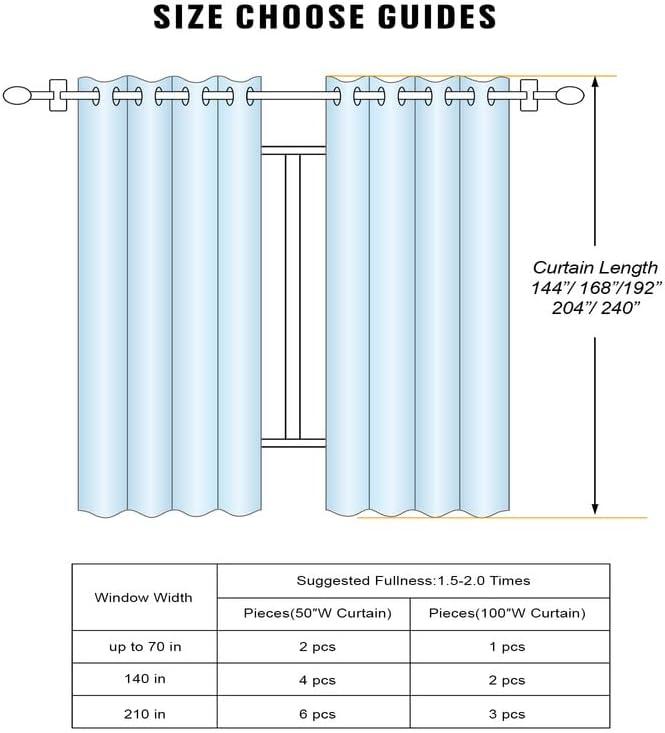 Extra Long Blackout Curtains - 2 Story High Living Room Drapes - Tall Curtains for High Ceiling or Long Window - 144 156 168 192 204 216 240 Inch 12ft-20ft Length(1 Panel,Greyish White, 100″x156″)