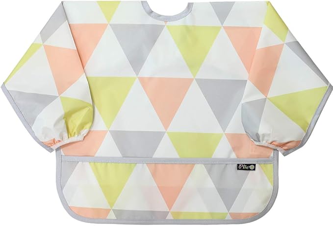 Plie Long Sleeve Waterproof Bib for Toddlers – Soft Feeding Smock for Baby Mealtime, Self-Feeding, BPA-Free, Easy Clean
