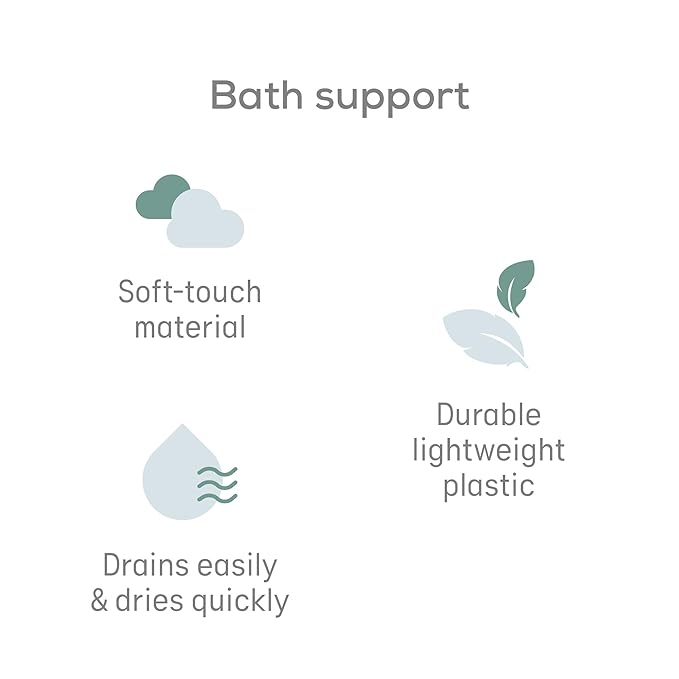 Angelcare Baby Aqua Soft Touch Bath Support & Thermometer Bundle | Newborn Baby Bathtub 0-6 Months | Baby Registry Must-Have | Newborn Essentials for Safe & Comfortable Bath Time