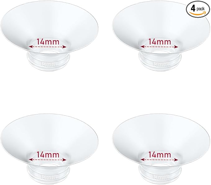 IVARONAL Flange Insert 4PCS 14mm Compatible with Momcozy M9/M6/M5/S12 Pro/V1 Pro/V2 pro, Spectra/Medela/Elvie/NCVI/TSRETE/eufy/Lansinoh/Paruu/MomMed Breast Pump 24mm Shields/Flanges (4pcs-14mm)