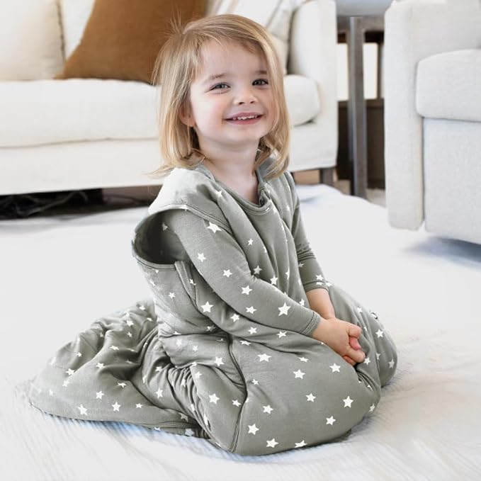 GUNAMUNA günamüna Unisex Baby, Toddler Wearable Blanket, Sleeping Bag Bamboo Rayon, Sleep Sack with Diaper Zipper, 1.0 TOG