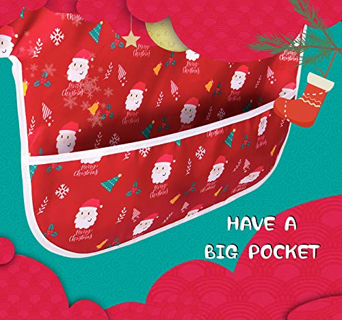 Little Dimsum Full Sleeved Feeding Bib 2 Pack,Baby & Toddler Waterproof Bib Apron,Food Protection Large Pocket Eating Smock 6-36 Month(christmas bib)