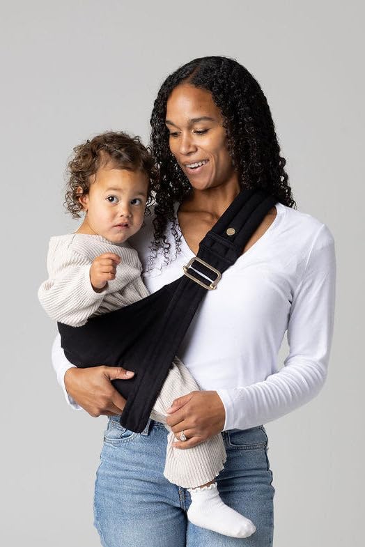 Mabē Monarch Toddler Sling Carrier – Ergonomic Hip Carry Support for Toddlers – Adjustable and Breathable Sling for Easy Up/Down & Comfortable Holding (16–45 lbs, Black)