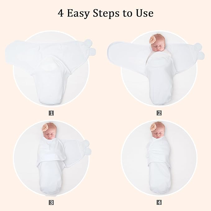 david's kids 100% Cotton 3 Pack Baby Swaddle Wrap for 0-3 Months, Soft Swaddle Blanket for Newborn Infant, Adjustable Baby Wrap Sleep Sacks for Boys Girls, Newborn Essentials,White & Grey & Green