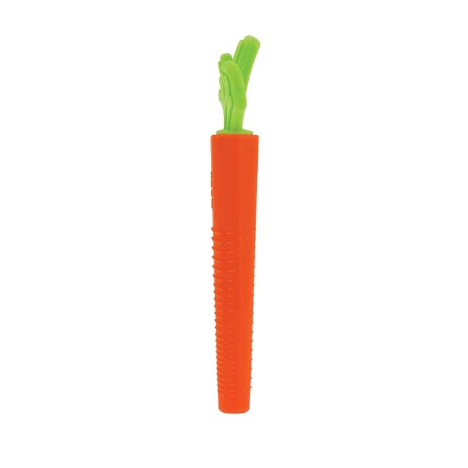 Nuby Silicone Carrot Tube Teether and Messaging Infant Teether - (2-Pack) Baby Teething Toy - 3+ Months