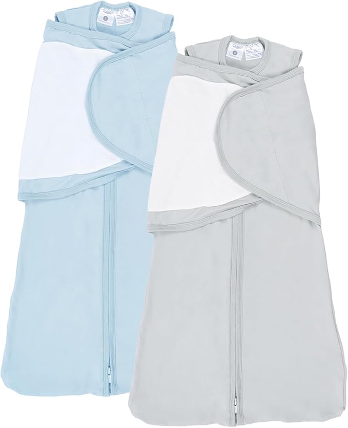 littogoose 2-Pack 0.5 TOG Newborn Sleep Sack, All-in-One Swaddle Wrap with Silent Velcro for Infants (0–3 Months)